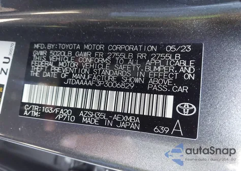 2023 Toyota Crown Xle z USA, uszkodzony, nr VIN JTDAAAAF3P3006829